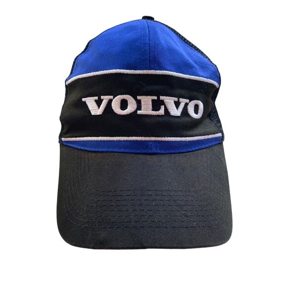 Volvo Trucker Hat Mesh Back Blue Black Snapback Baseball Cap - Picture 1 of 6